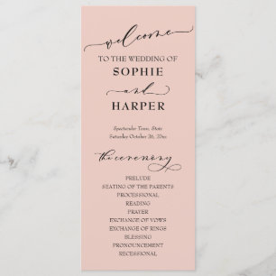 Simple Typography, Elegant Light Blush Pink Program
