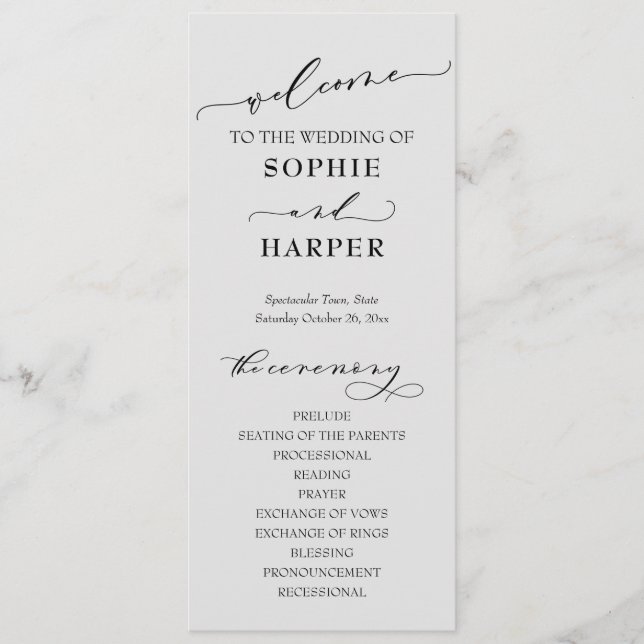 Simple Typography, Elegant Light Gray Program (Front)