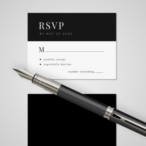 Simple typography elegant minimal wedding RSVP Enc Enclosure Card