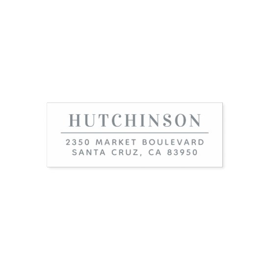 Simple Typography Family Name Return Address Self-inking Stamp