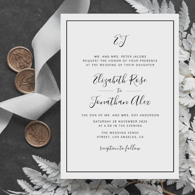 simple typography frame wedding invitation (Creator Uploaded)
