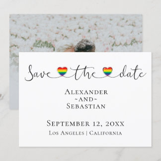 Simple Typography Gay Wedding Save The Date