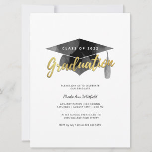 Simple Typography Grad Minimalist Graduation Party