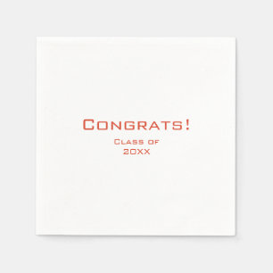 Simple Typography Graduation Party Red Napkins