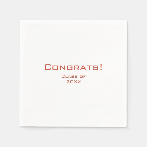 Simple Typography Graduation Party Red Napkins