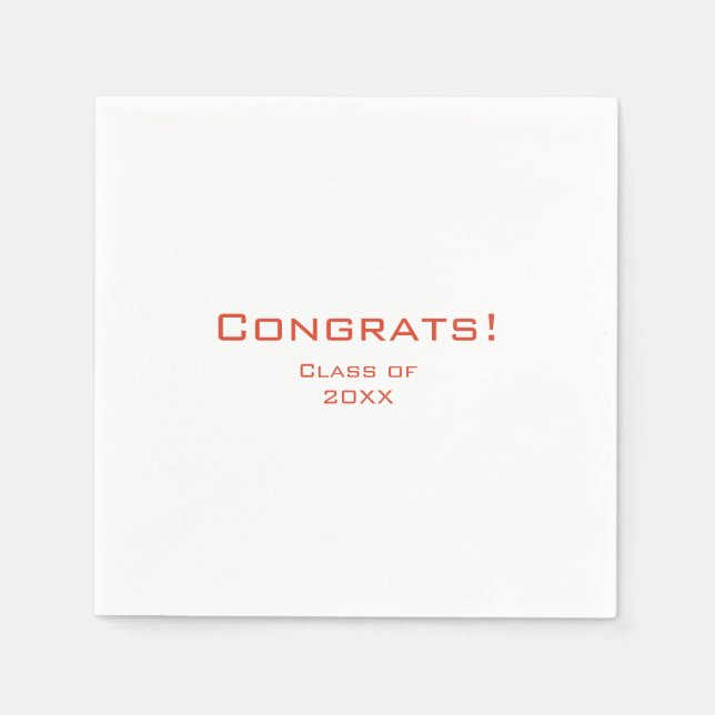 Simple Typography Graduation Party Red Napkins (Front)
