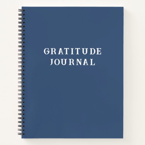 Simple Typography Gratitude Journal In Indigo Blue