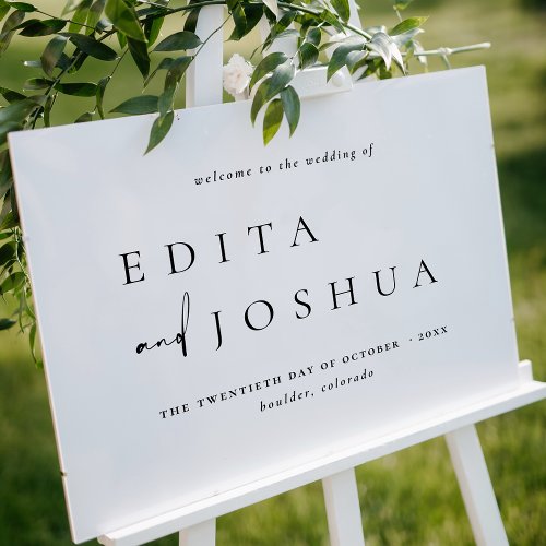 Simple Typography Handwriting Wedding Welcome Sign
