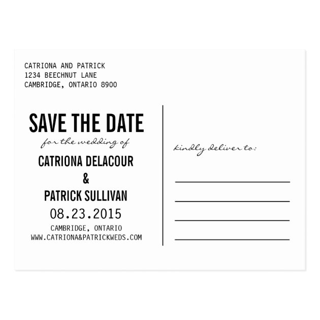 SIMPLE TYPOGRAPHY II SAVE THE DATE POSTCARD