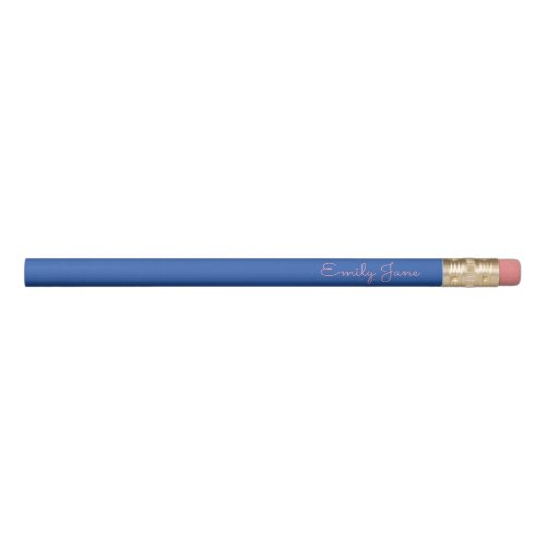 Simple Typography in Pink and Blue Personalized Pencil