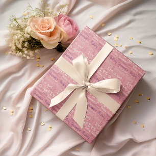 Simple Typography It's a Girl Baby Shower  Wrapping Paper