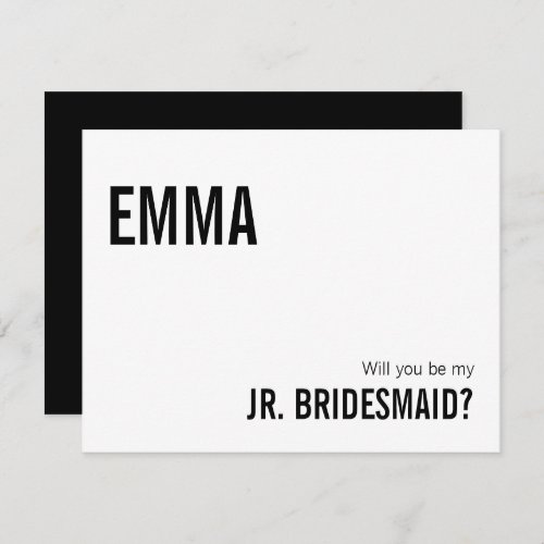 Simple Typography Junior Bridesmaid Proposal Card