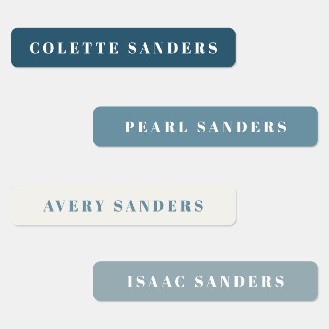 Simple Typography Kids Name Waterproof Labels (Group)