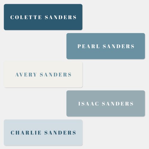 Simple Typography Kids Name Waterproof Labels