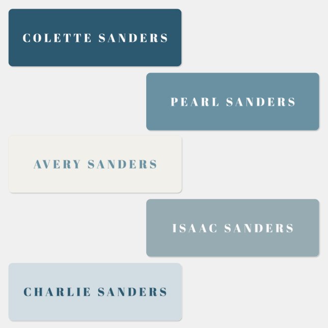 Simple Typography Kids Name Waterproof Labels (Group)