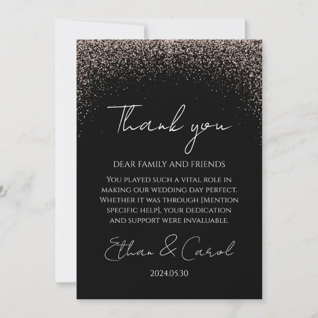 simple typography marriage thank you cards (Front)