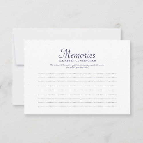 Simple Typography Memories Custom Photo Memorial RSVP Card