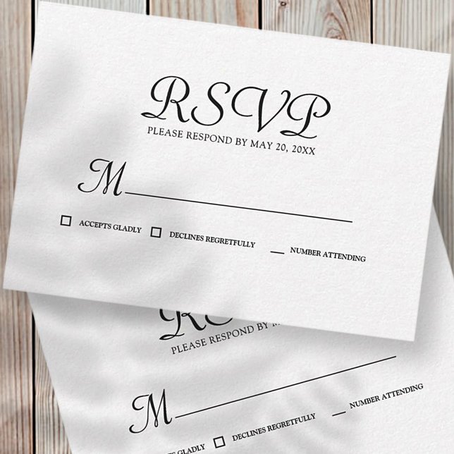 Simple Typography Memories Memorial Reply RSVP Card (Creator Uploaded)