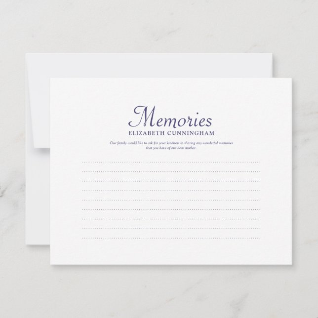 Simple Typography Memories Photo Memorial Reply Note Card (Front)