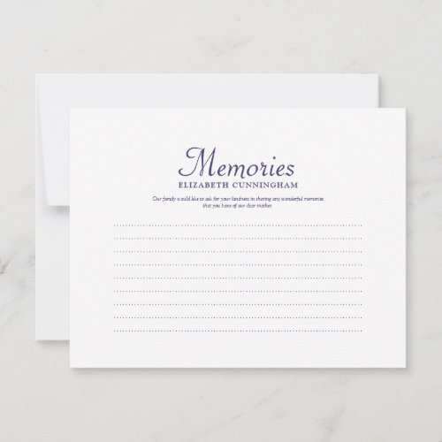 Simple Typography Memories Photo Memorial Reply Note Card
