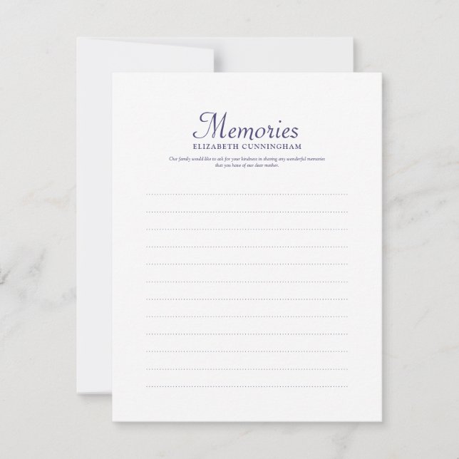 Simple Typography Memories Photo Memorial Reply Note Card (Front)