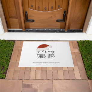 Simple Typography Merry Christmas Party Welcome Doormat