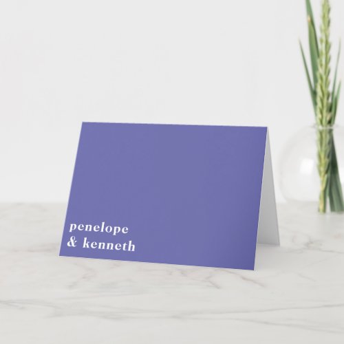 Simple Typography Minimalist Modern Purple Wedding Thank You Card