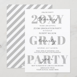 Simple Typography Modern Online Graduation Party Invitation