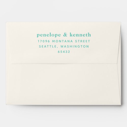 Simple Typography Modern Seaform Mint Wedding  Envelope