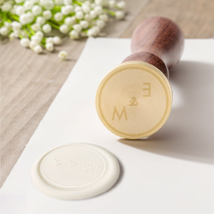Simple Typography Monogram Initials Wedding Wax Seal Stamp