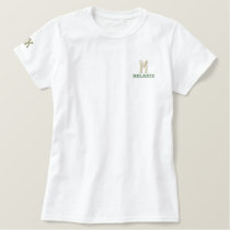 Simple Typography Name Initials Green Sage Embroidered Shirt
