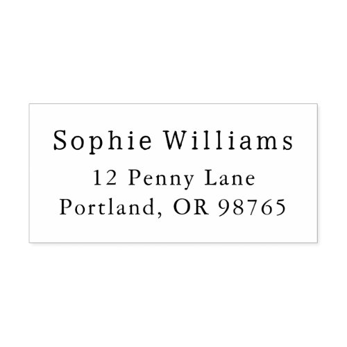 Simple Typography Name & Surname Return Address Self-inking Stamp