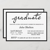 Simple Typography Open House Graduation Invitation (Front/Back)