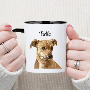 Simple Typography Personalized Custom Dog Image Coffee Mug