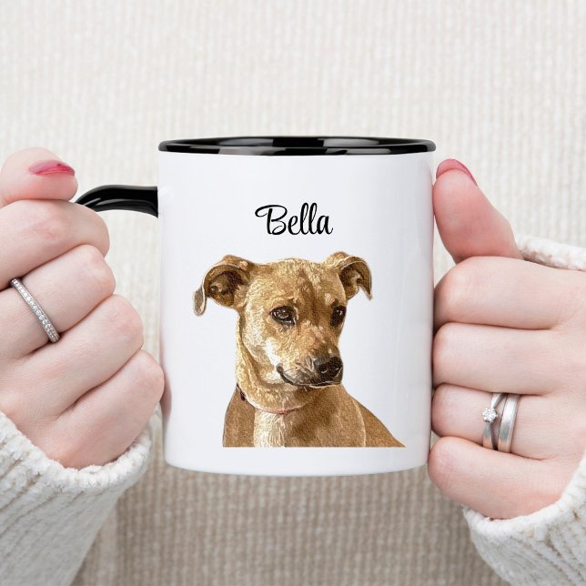 Simple Typography Personalized Custom Dog Image Coffee Mug (Creator Uploaded)