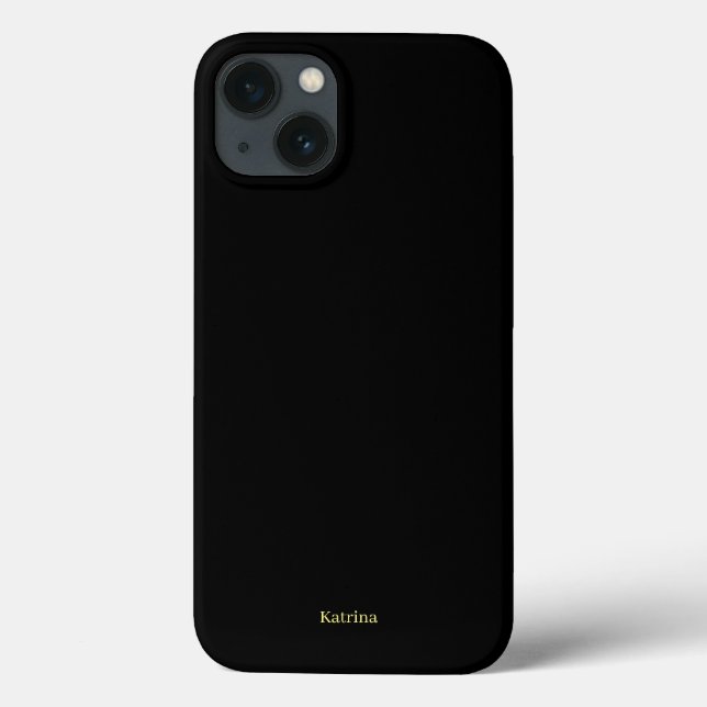 Simple Typography Personalized Name Black Yellow Case-Mate iPhone Case (Back)