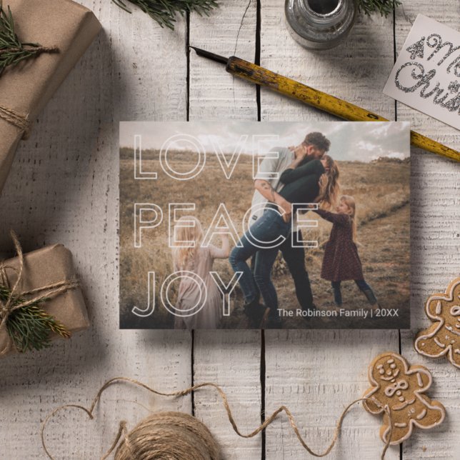 Simple Typography Photo Christmas Holiday Card (Creator Uploaded)