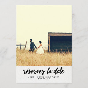Simple Typography Photo Save the Date in French