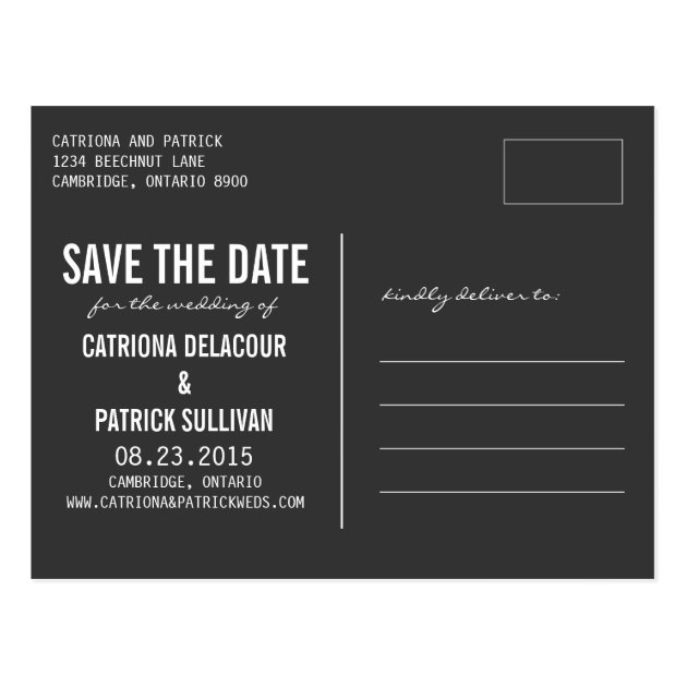 SIMPLE TYPOGRAPHY | PHOTO SAVE THE DATE POSTCARD