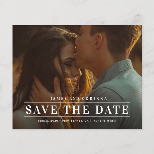 Simple Typography Photo Wedding Save The Date