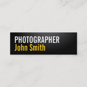 Simple Typography Photographer Business Card by cardfactory at Zazzle