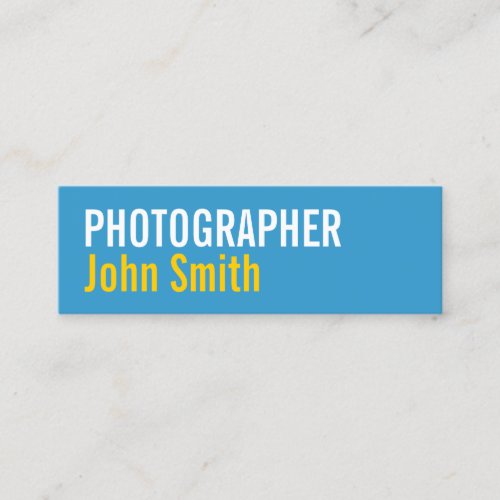 Simple Typography Photographer Minimalist Mini Business Card