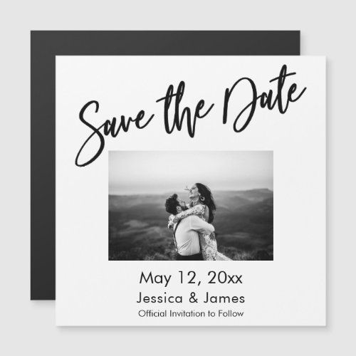 Simple Typography Pic Save The Date Magnetic Card