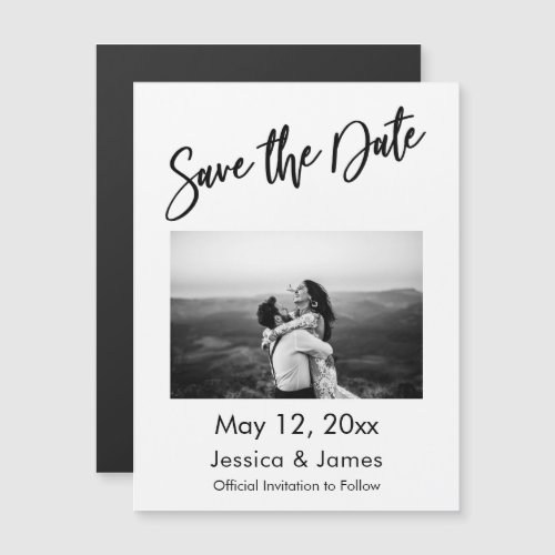 Simple Typography Pic Save The Date Magnetic Card