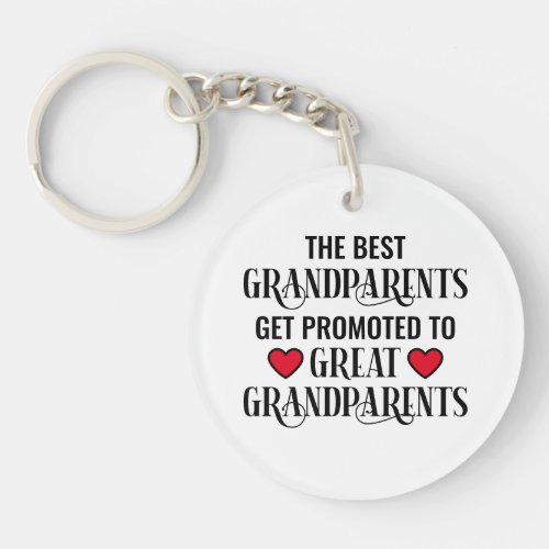 Simple Typography Promoted to Great Grandparents Keychain