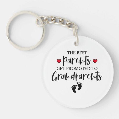 Simple Typography Promoted to Great Grandparents Keychain