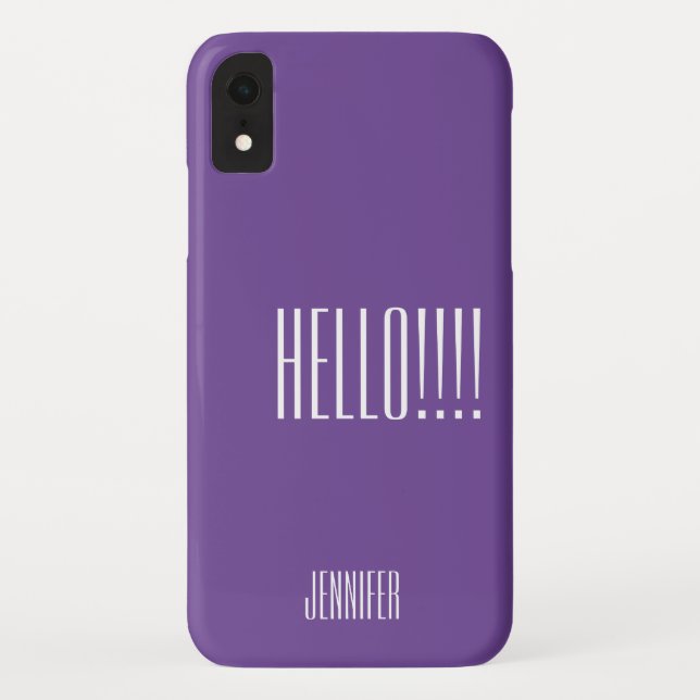 Simple Typography Purple First Name Case-Mate iPhone Case (Back)