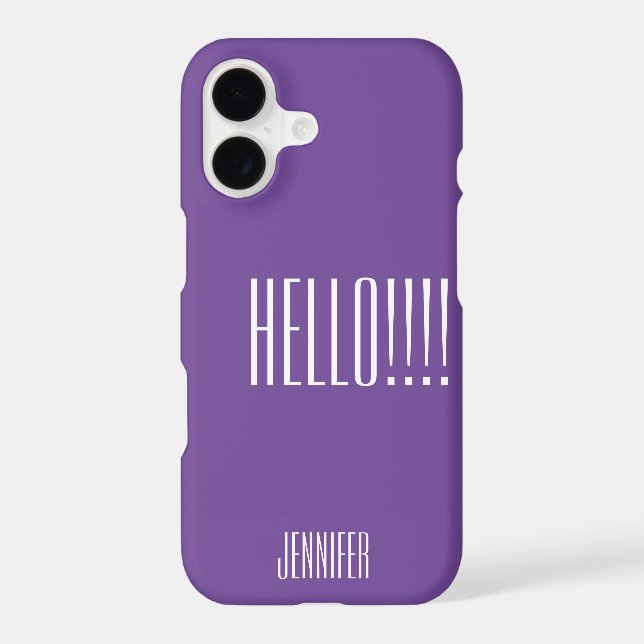 Simple Typography Purple First Name Iphone Case (Back)