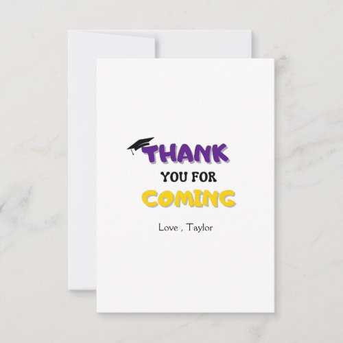 Simple Typography Quote Graduating  Thank You Card