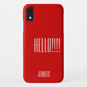 Simple Typography Red First Name iPhone XR Case